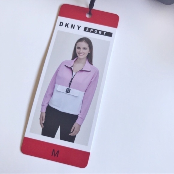 New-dkny Color Block Half-Zip Tech Crop Pullover - Picture 14 of 15